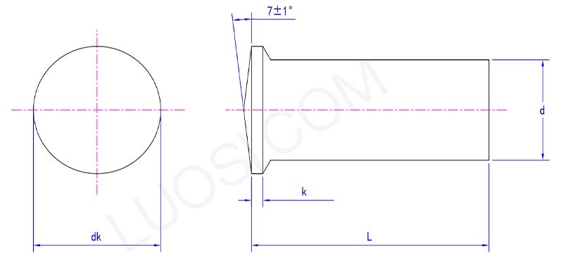 Flat Head Rivets parameter